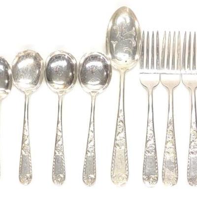 Sale Photo Thumbnail #57: 16 pc Sterling Silver S. Kirk & Son Mayflower Set
