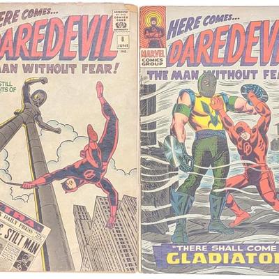 Sale Photo Thumbnail #322: (2) Daredevil #8 & #18 Marvel Comic Books (1964)