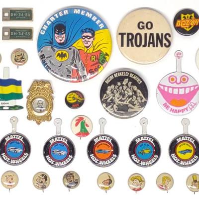 Sale Photo Thumbnail #558: (38) Vintage Advertising Button Pins & Badges