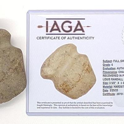 Sale Photo Thumbnail #399: Native American Full Grooved Axe MD (IAGA COA)