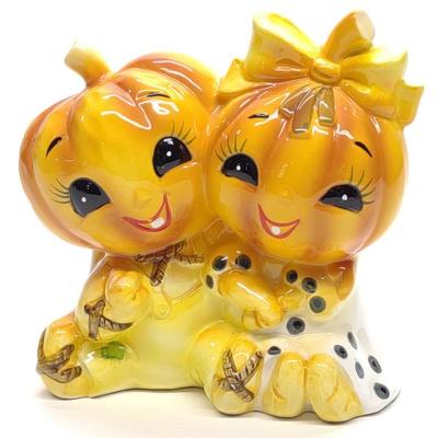 Sale Photo Thumbnail #540: Vintage Lefton Halloween Pumpkin Planter