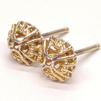 Sale Photo Thumbnail #290: Antique 14K Yellow Gold Crown Stud Earrings