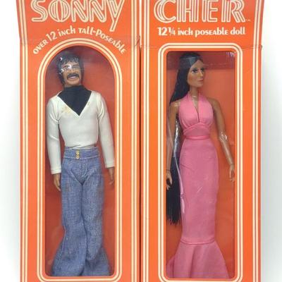 Sale Photo Thumbnail #232: (2) 1976 Mego Sonny & Cher 12" Toy Dolls in Box