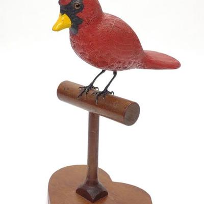 Sale Photo Thumbnail #366: Ralph A. Pyle Carved Cardinal Bird Sculpture