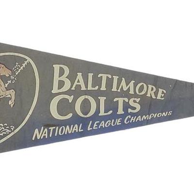 Sale Photo Thumbnail #512: 1950s Baltimore Colts Football Team Pennant