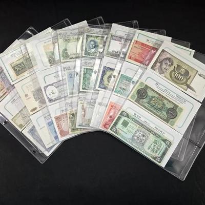24 Foreign Notes, All Uncirculated