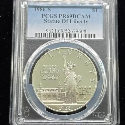 1986-S PCGS Silver US $1.00 State of Liberty Commemorative PR-69 DCAM