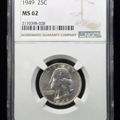 1949 Silver Washington Quarter NGC MS-62