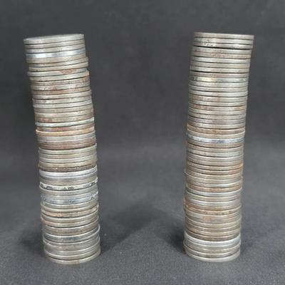 2 Rolls of Lincoln Steel Cents, 100 Coins