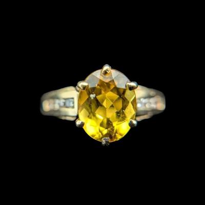 14K Yellow Gold Beryl & Diamond Ring, NAGL #1106775