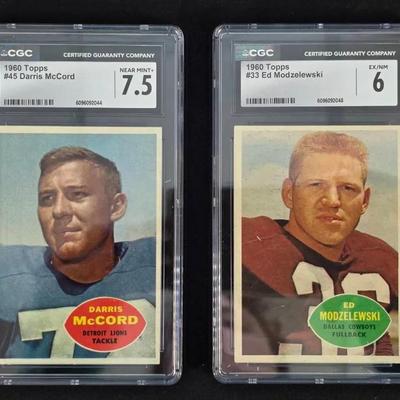 2 CGC 1960 Topps Football Cards