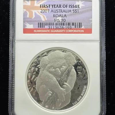 2007 Australia $1.00 Koala 1oz .999 Silver First Year NGC MS-70