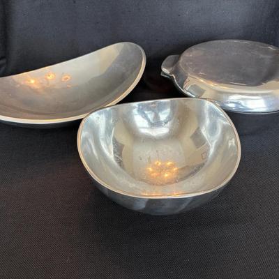 Three Nambé Mid Century Mod Vintage Alloy Bowls