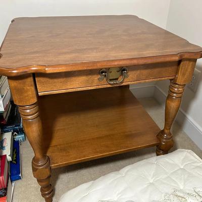 Ethan Allen Side Table With Drawer And Shelf 