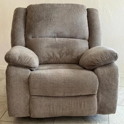 Stuffed Grey Reclining/Rocking Chair 