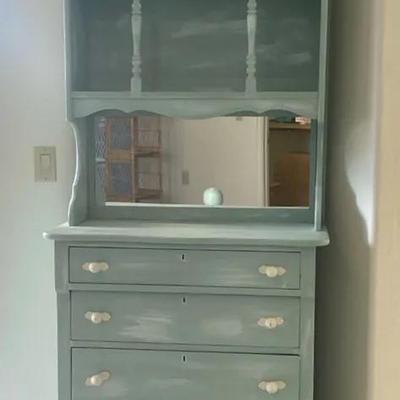 Vintage Mirrored Hutch  