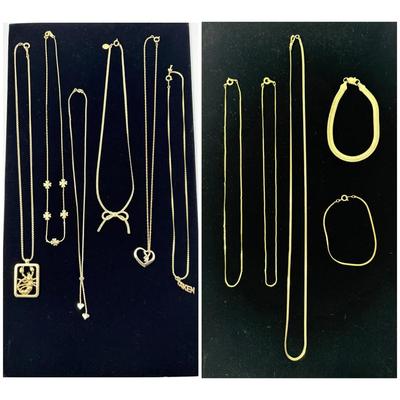 Vintage Gold Toned Chains & Charms 