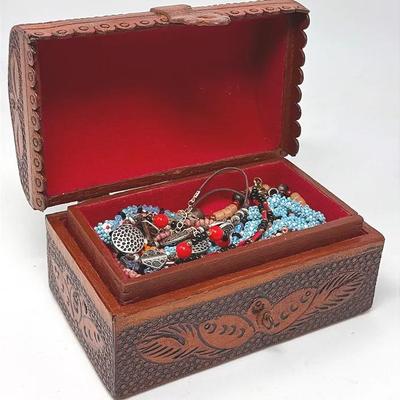 Costume Necklaces In Leather Box 