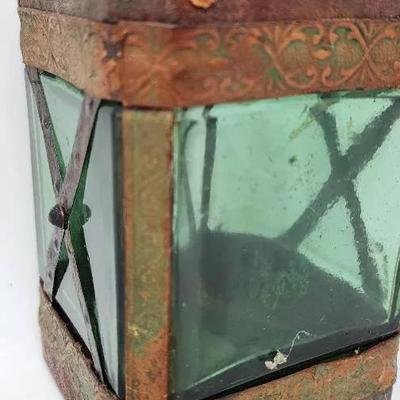 Antique Italian Leather Decanter With Handle