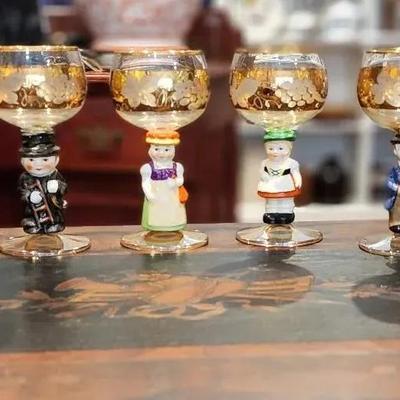 Vintage Goebel Hummel Wine Goblets - Set Of 10