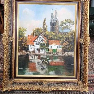 St. Mary At The Meadow In Soest - Original Painting - Signed By Artist
