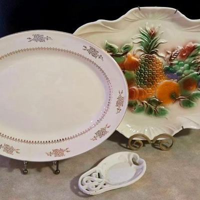 "Lane & Co" Platter, "Edwin M. Knowles" Platter, and A Spoon Rest