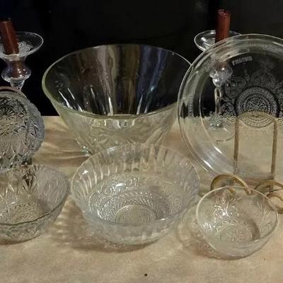 Bowls, Pie Plate, and Candle Holders Galore 