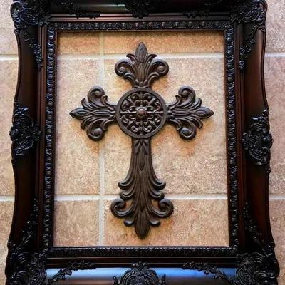 Baroque Picture Frame with Ornate Cross