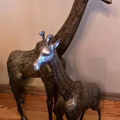 Vintage Brass Giraffe Figurines