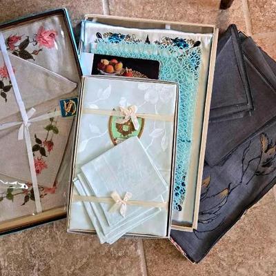 "Perless Linens", "California Hand Prints", and Other Table Sets