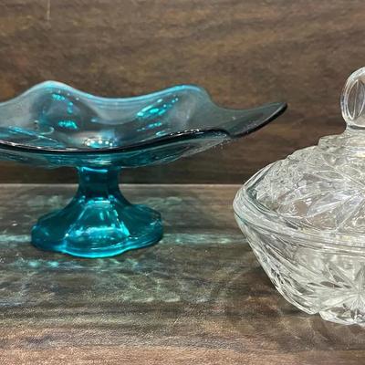"Anchor Hocking" Candy Dish and Vintage Pedestal Bowl 