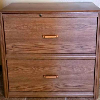 Wooden Two Drawer Filing Cabinet 