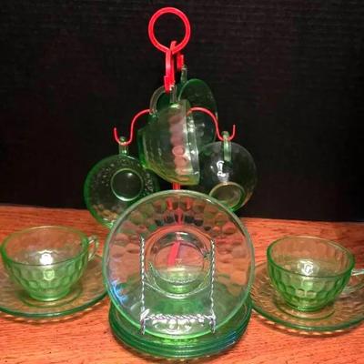 "Federal Glass" Uranium Cup and Saucer Set