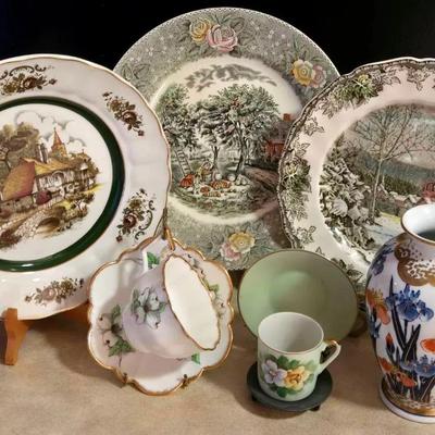 "Gold Imari" Vase, "Lefton" Set, "Salisbury" Set, and Others