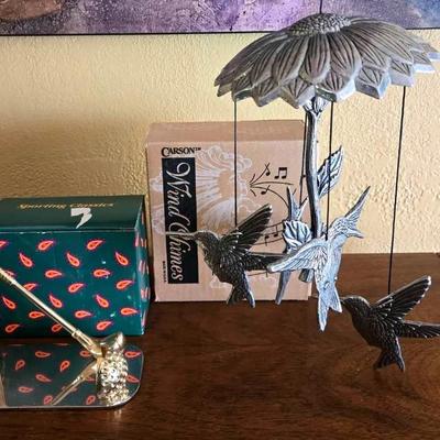 "Carson" Pewter Wind Chimes and "Russ" Business Card Holder