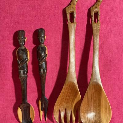 Hand Carved Utensils From Kenya 1951 Wood And Metal