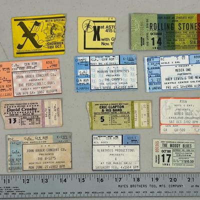 1980s Concert Ticket Stubs