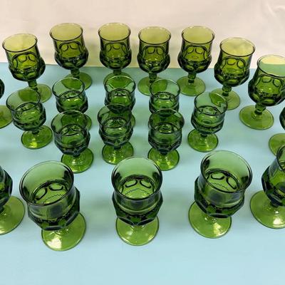 VTG Indiana Glass Company “ Kings Crown” Goblet Set