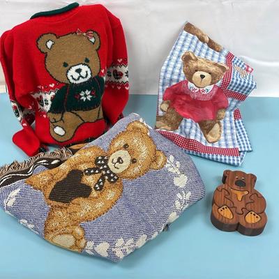 Bear Necessities Children’s Sweater, Blanket, Puzzle And Fabric