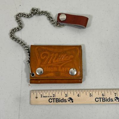 Miller High Life Leather & Chain Wallet