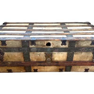 Antique Steamer Trunk by A.E. Meek Trunk & Bag Co.