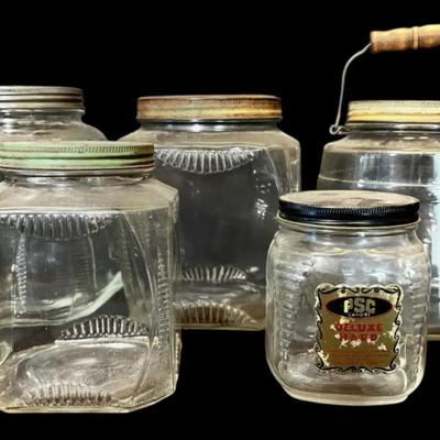 Vintage Glass Hoosier Pantry Jars & Canisters