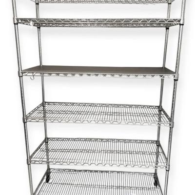 6 Tier Adjustable Metal Rolling Shelving Unit (#2) 