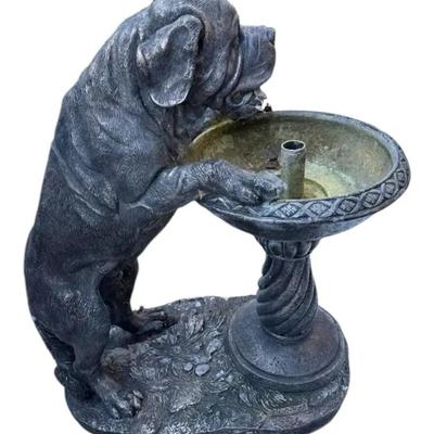 Resin Dog Garden Fountain (Missing Pump) 
