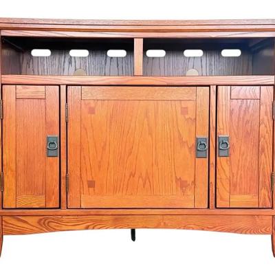 Solid Oak Entertainment Cabinet