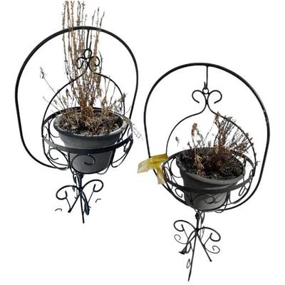 2 Wrought Iron Plant Stands 