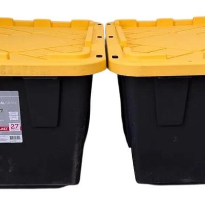 Two Heavy Duty Plastic Storage Containers 