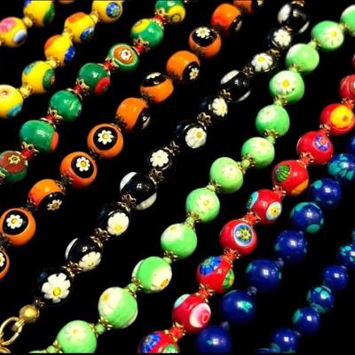 Venetian Style Glass Beaded Bracelets