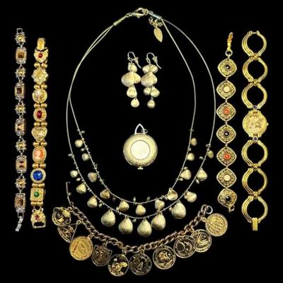 Gold-Toned Jewelry - Including Apollo Missions Charm Bracelet, Egyptian Revival Watch, & More!