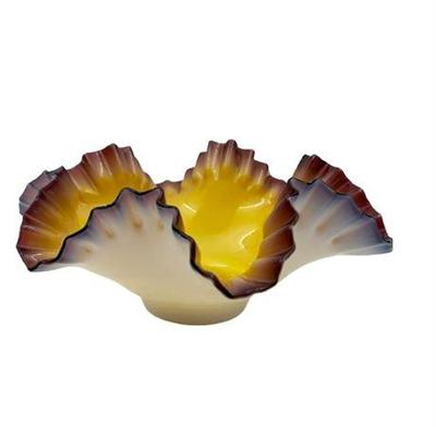 Sale Photo Thumbnail #14: Lot 012-224  
Early Fenton Cased and Hand Crimped Bowl